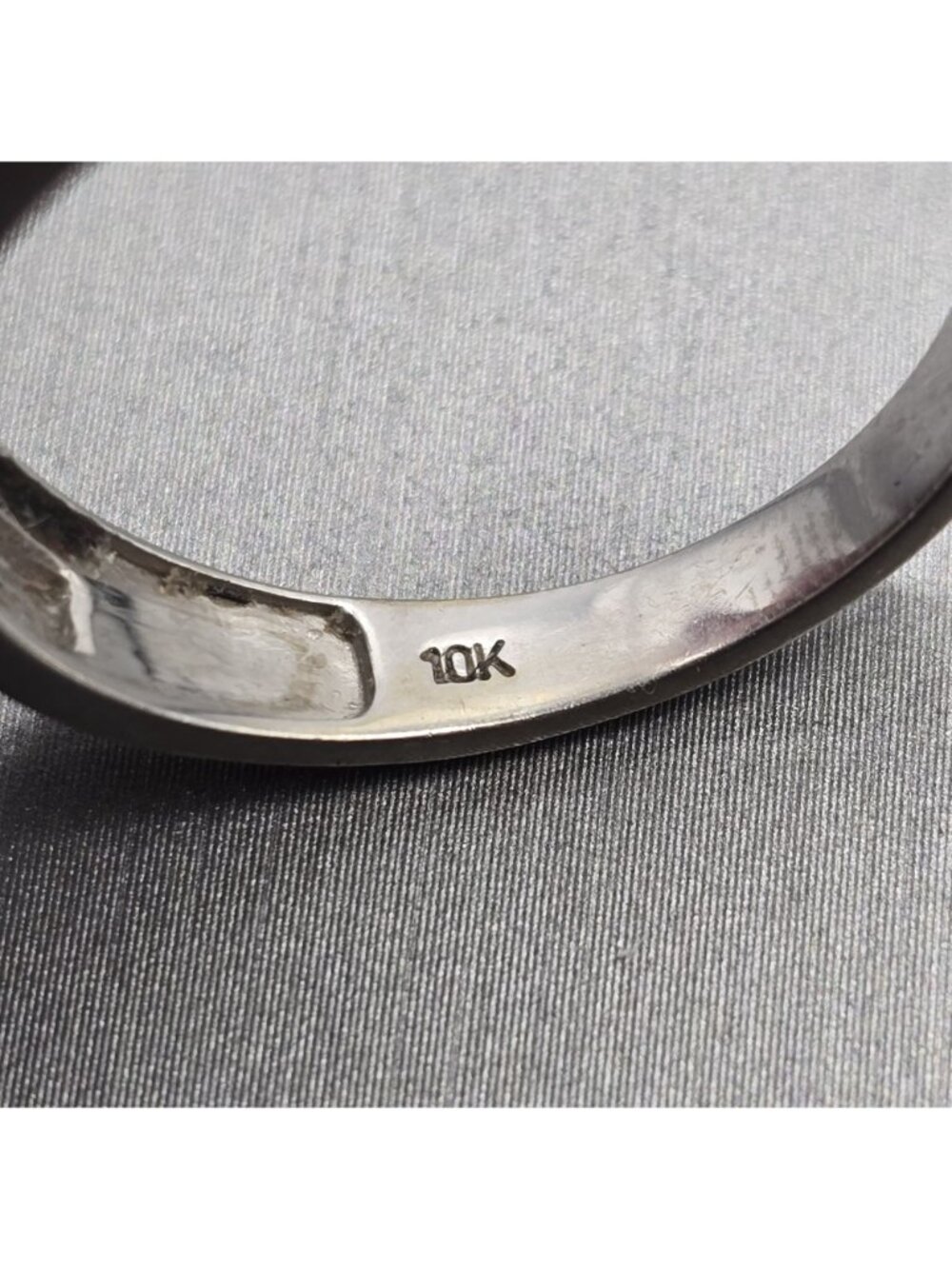 10k White Gold Natural Diamond Channel Set Band Ring Size 10.25 Signed NDI 4.05g - Picture 7 of 16